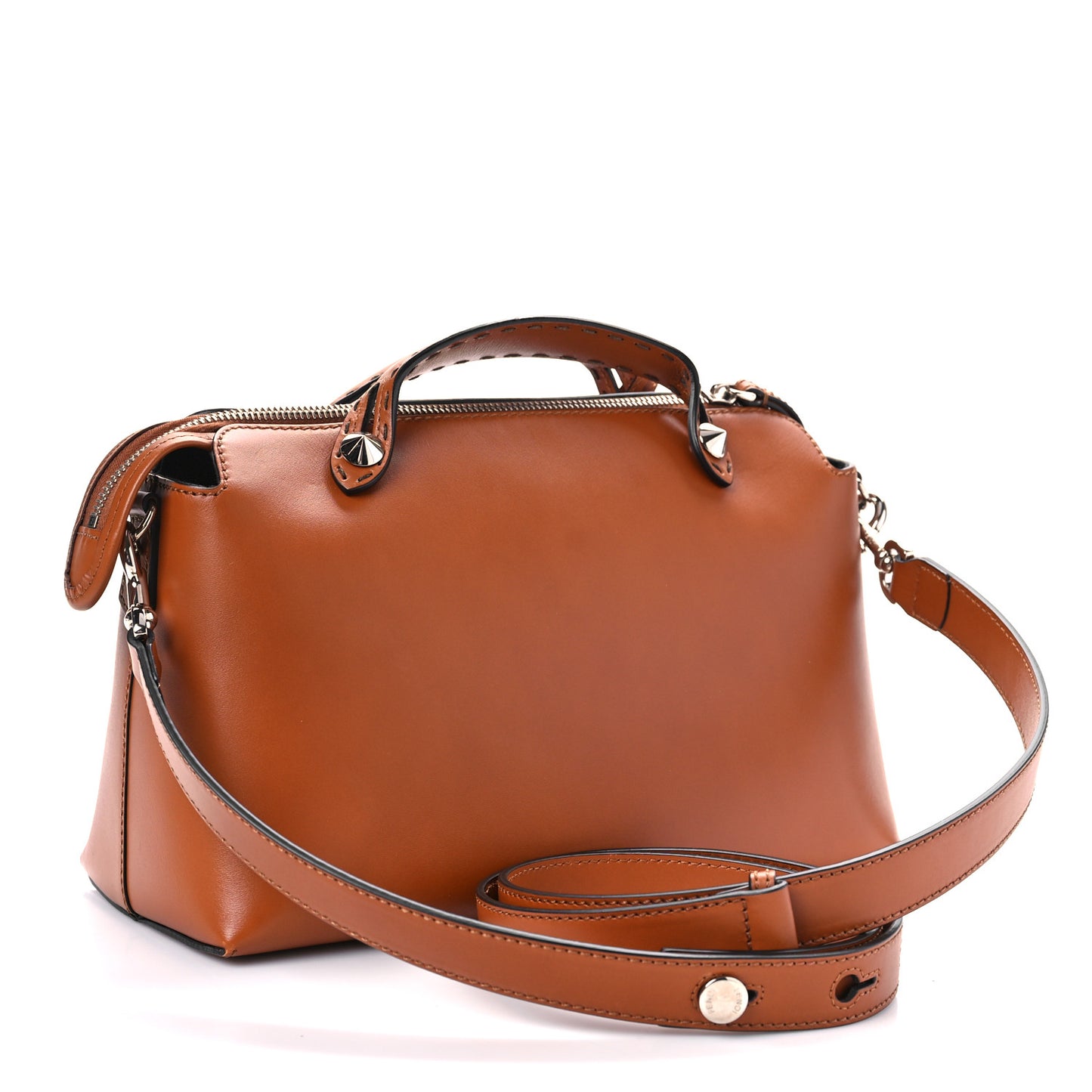 Vitello King Logo Embossed Medium By The Way Boston Bag Cuoio