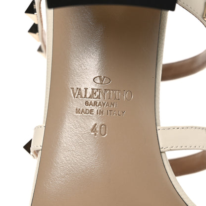 Valentino Garavani Calfskin Rockstud 60mm Caged Slide Sandals 40 Light Ivory 8 of 11