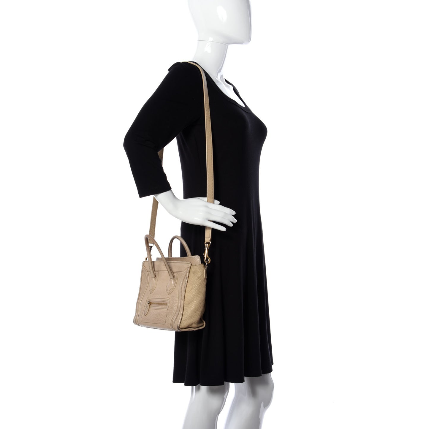 Drummed Calfskin Nano Luggage Dune