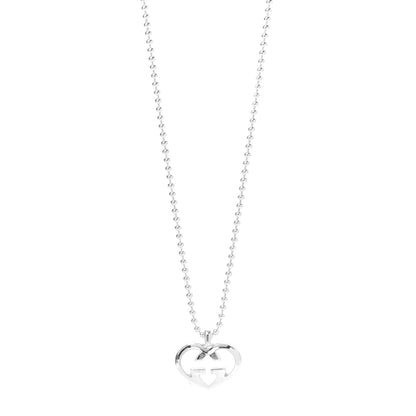 Gucci Sterling Silver Britt Heart Pendant Necklace 1 of 6