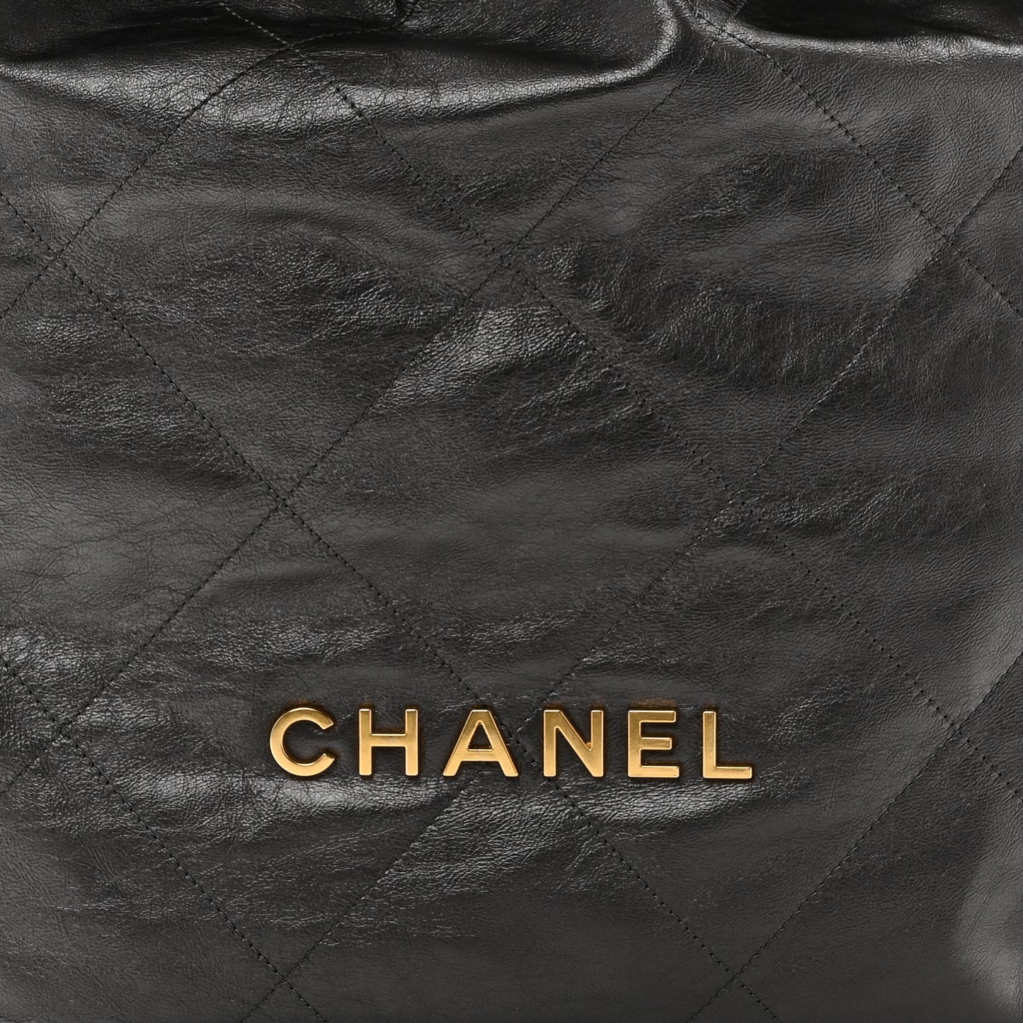 Shiny Calfskin Quilted Chanel 22 Backpack Grey