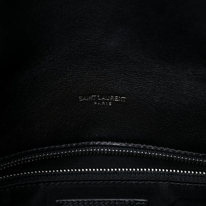 Saint Laurent Lambskin Quilted Medium Loulou Puffer Monogram Chain Satchel Black 6 of 13