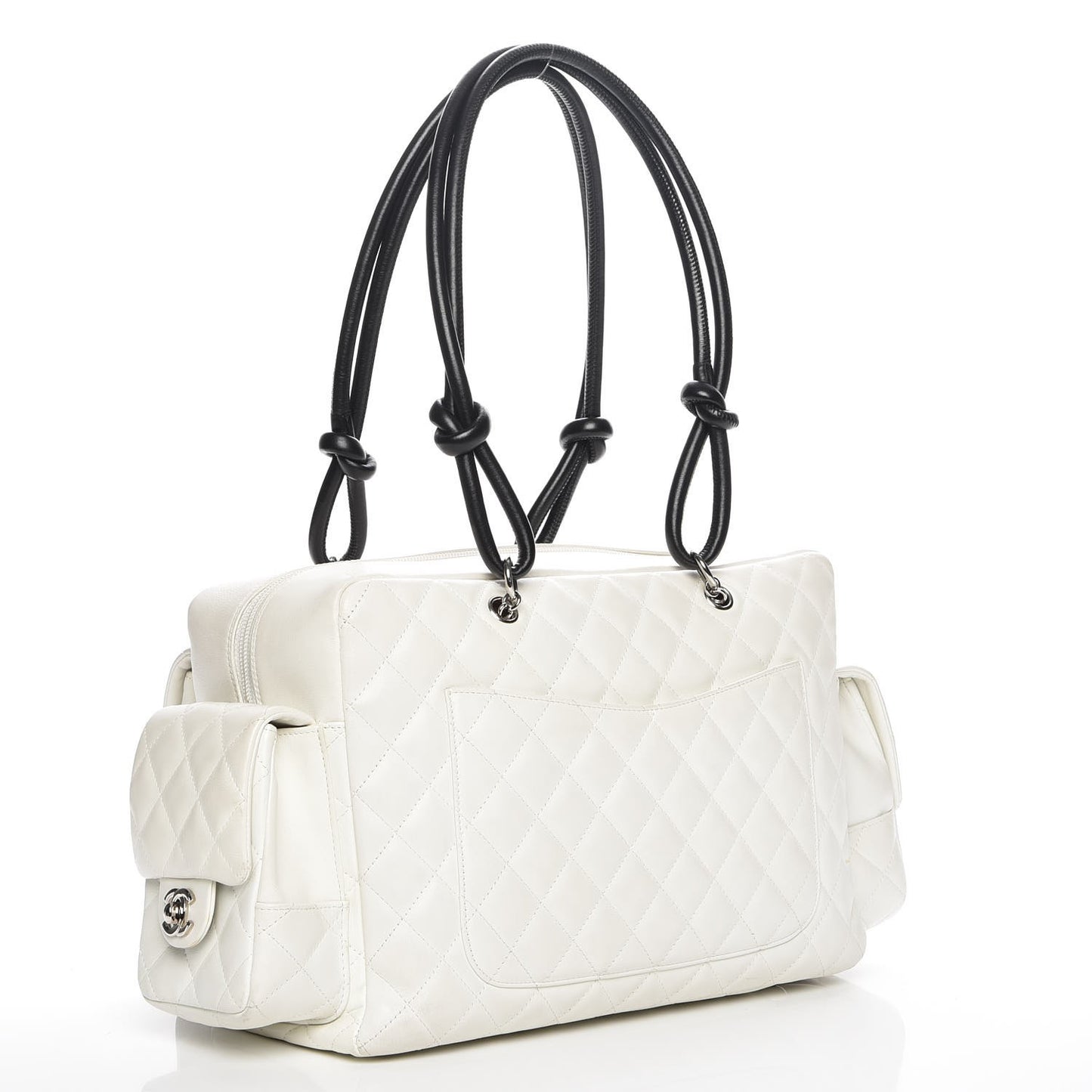 Calfskin Python Quilted Large Cambon Multipocket Reporter White