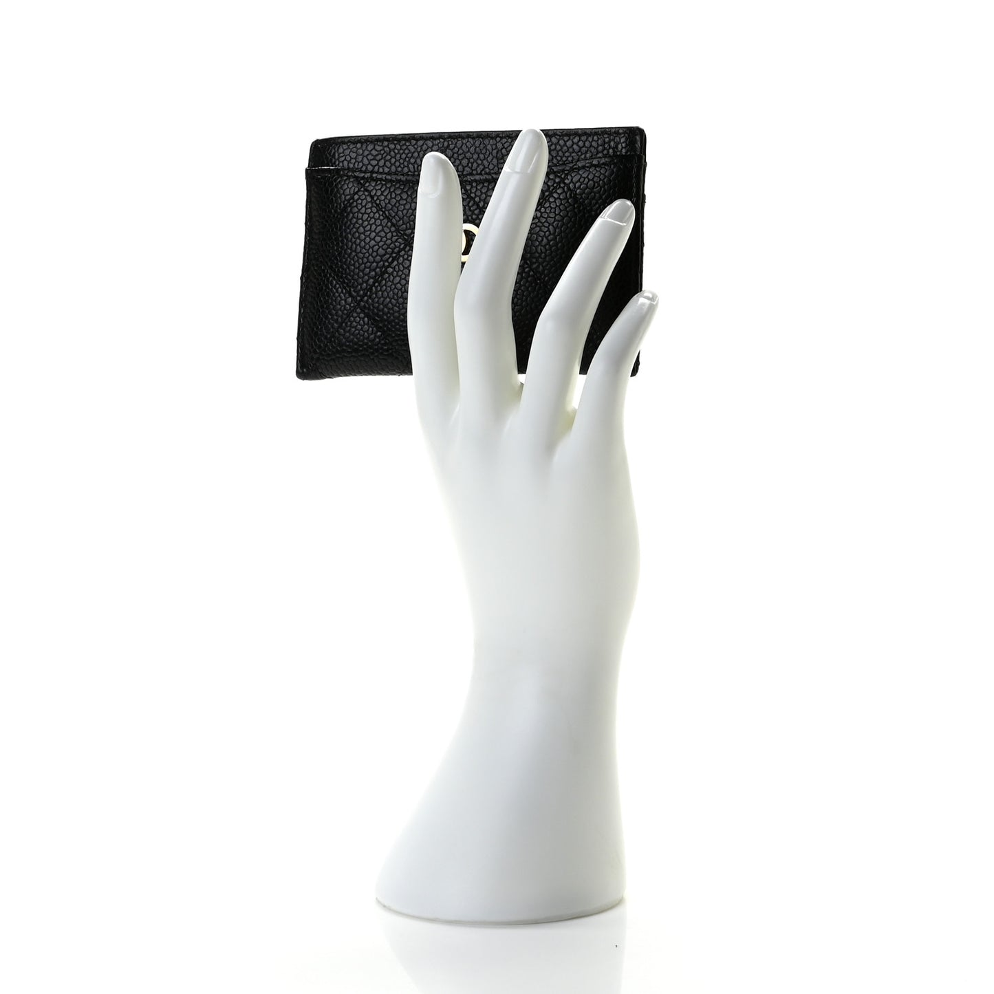 Caviar Quilted Card Holder Black