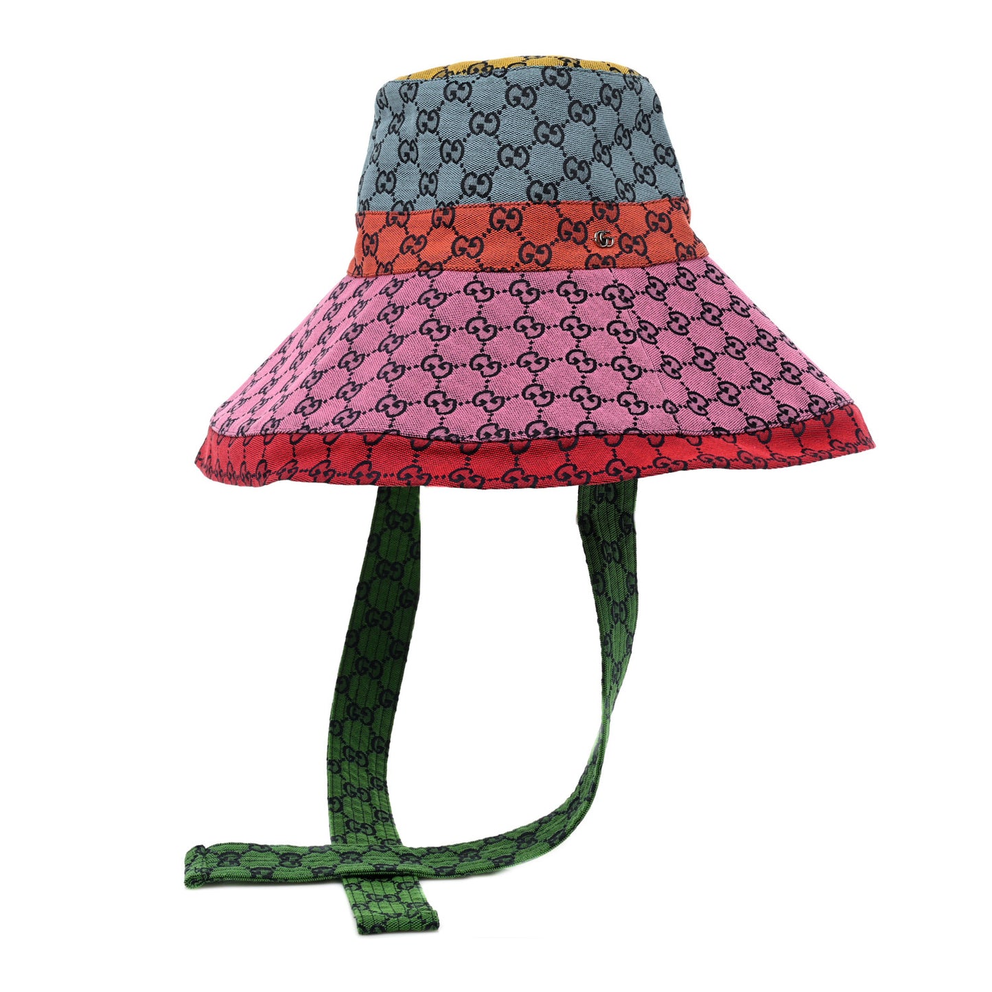 Monogram Multicolor Wide Brim Hat M Pink Multicolor
