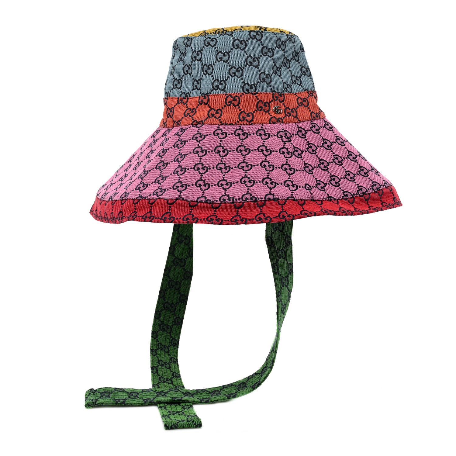 Gucci Monogram Multicolor Wide Brim Hat M Pink Multicolor 1 of 6