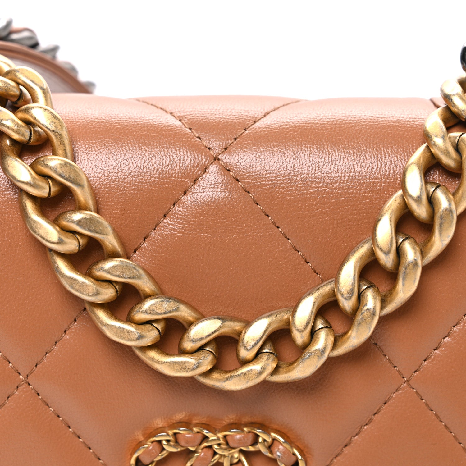 Chanel Lambskin Quilted Chanel 19 Wallet On Chain WOC Brown 9 of 12