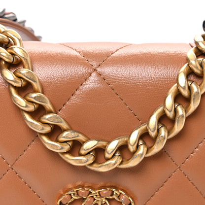 Chanel Lambskin Quilted Chanel 19 Wallet On Chain WOC Brown 9 of 12