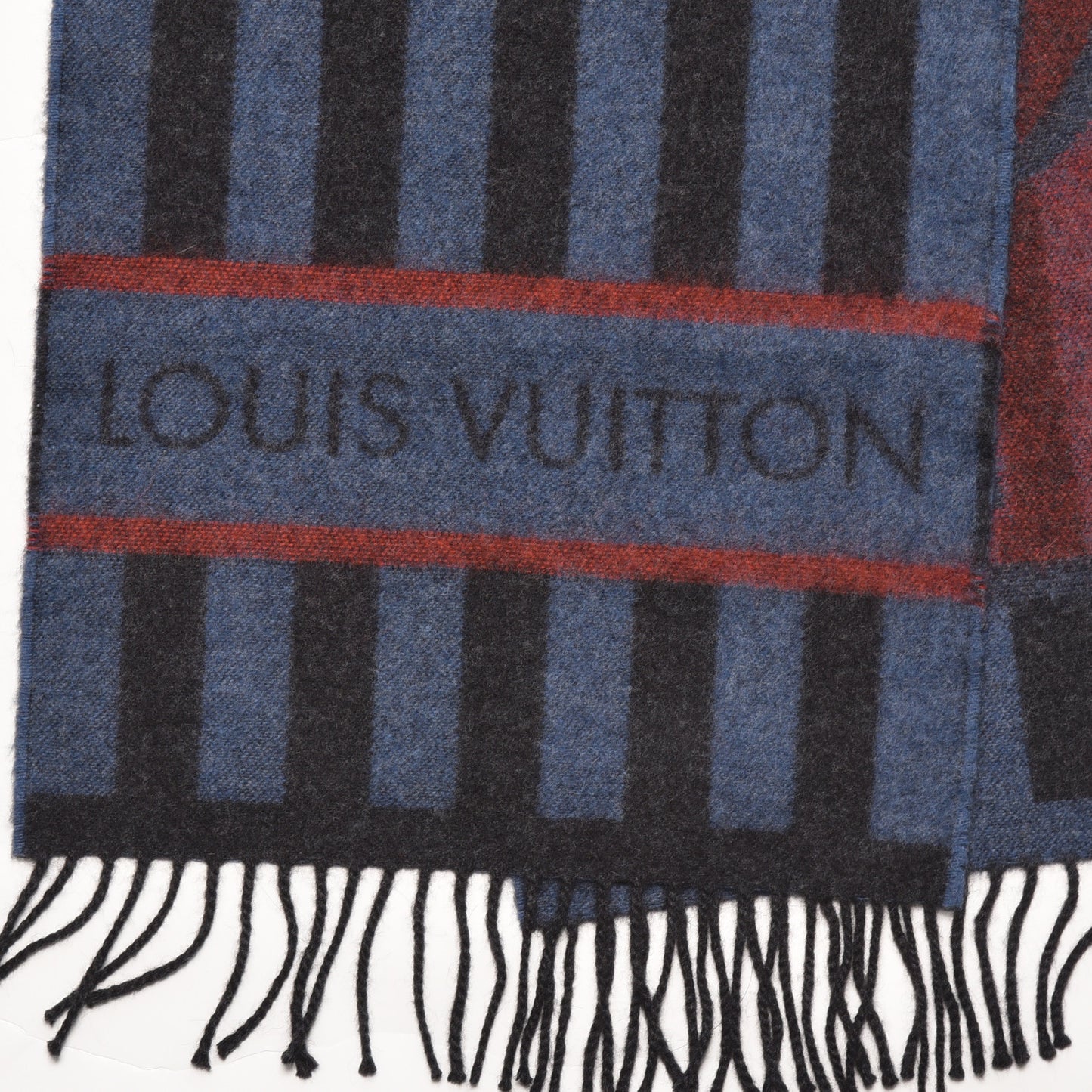 Wool Angora Stripe Muffler Hot Air Balloon Scarf Black Blue Red