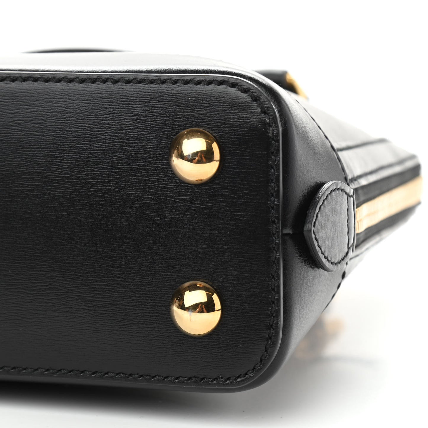 Boarded Plutone Calfskin Small Horsebit 1955 Top Handle Bag Black