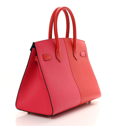 Hermes Epsom Casaque Birkin Sellier 30 Rouge Coeur Rose Extreme Bleu Zanzibar 3 of 11