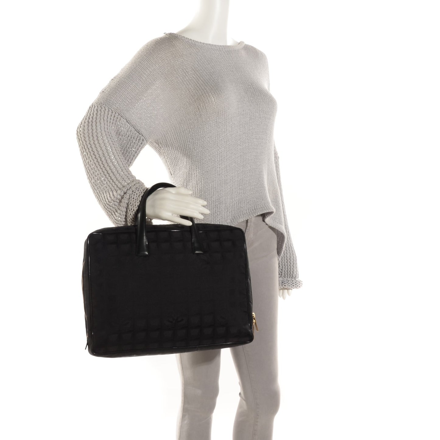 Nylon Travel Laptop Tote Black