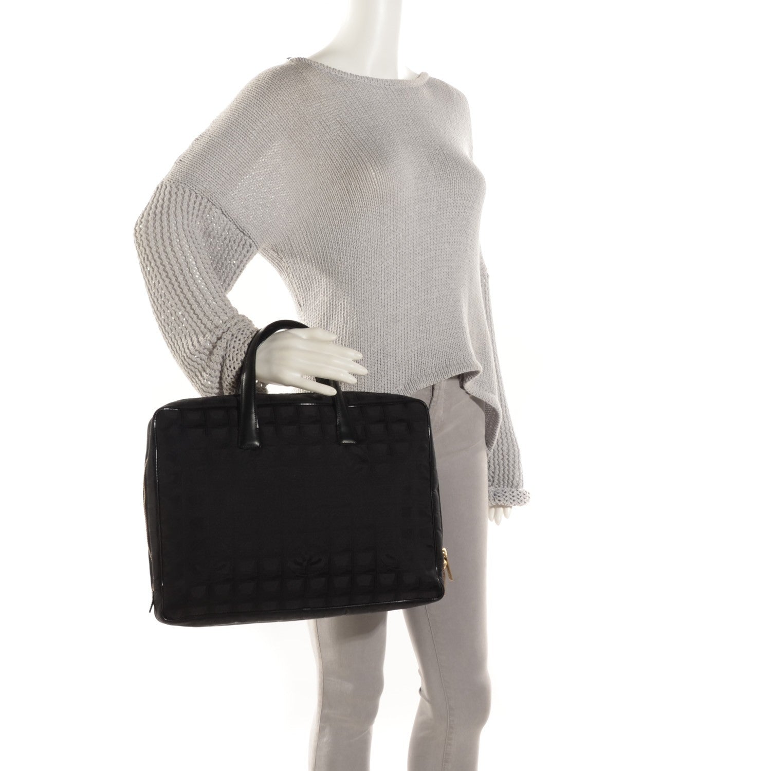 Chanel Nylon Travel Laptop Tote Black 2 of 7