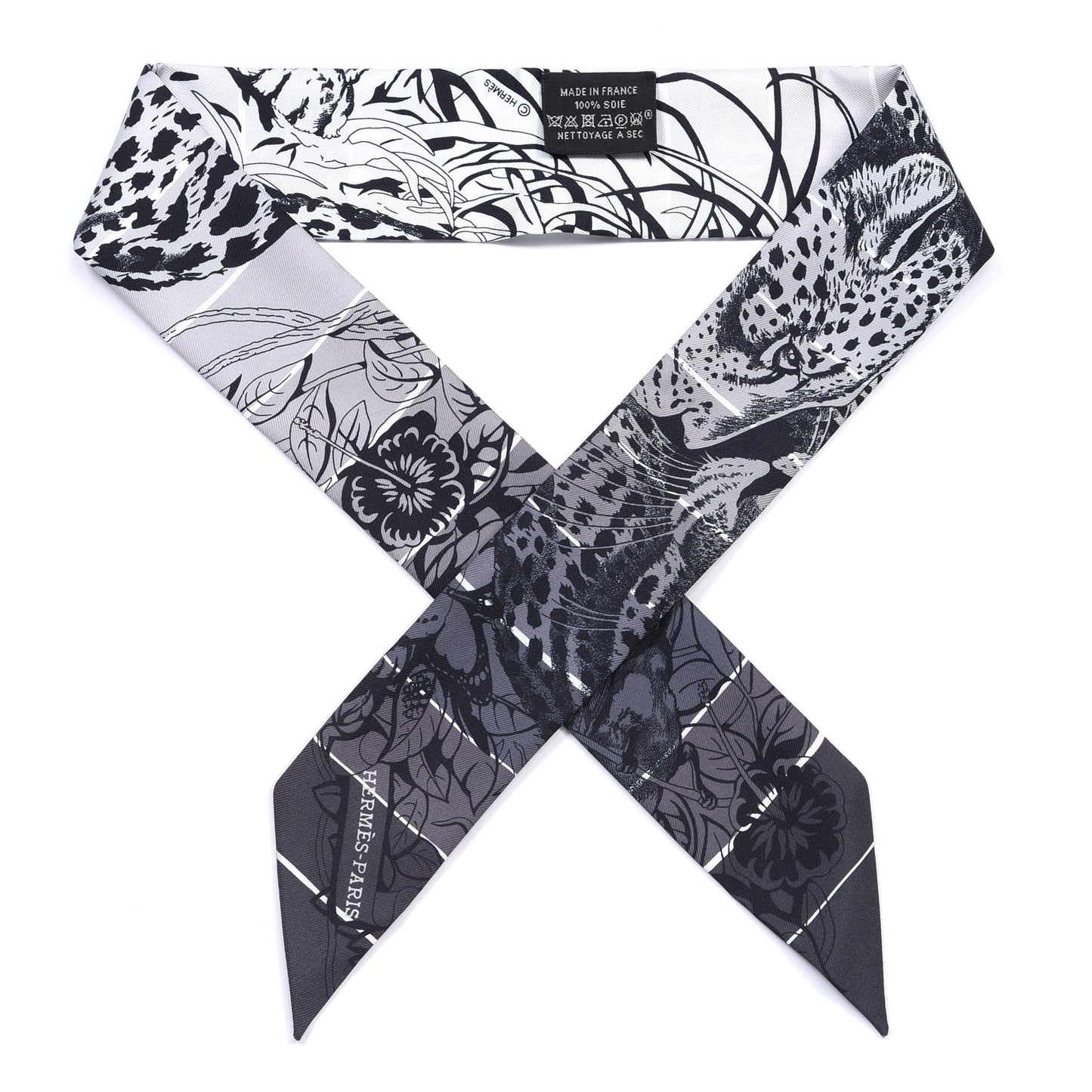 Silk Jungle Love Rainbow Twilly Gris Black White