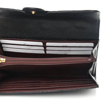 Chanel Caviar Quilted Large Gusset Flap Wallet Black 4 of 9