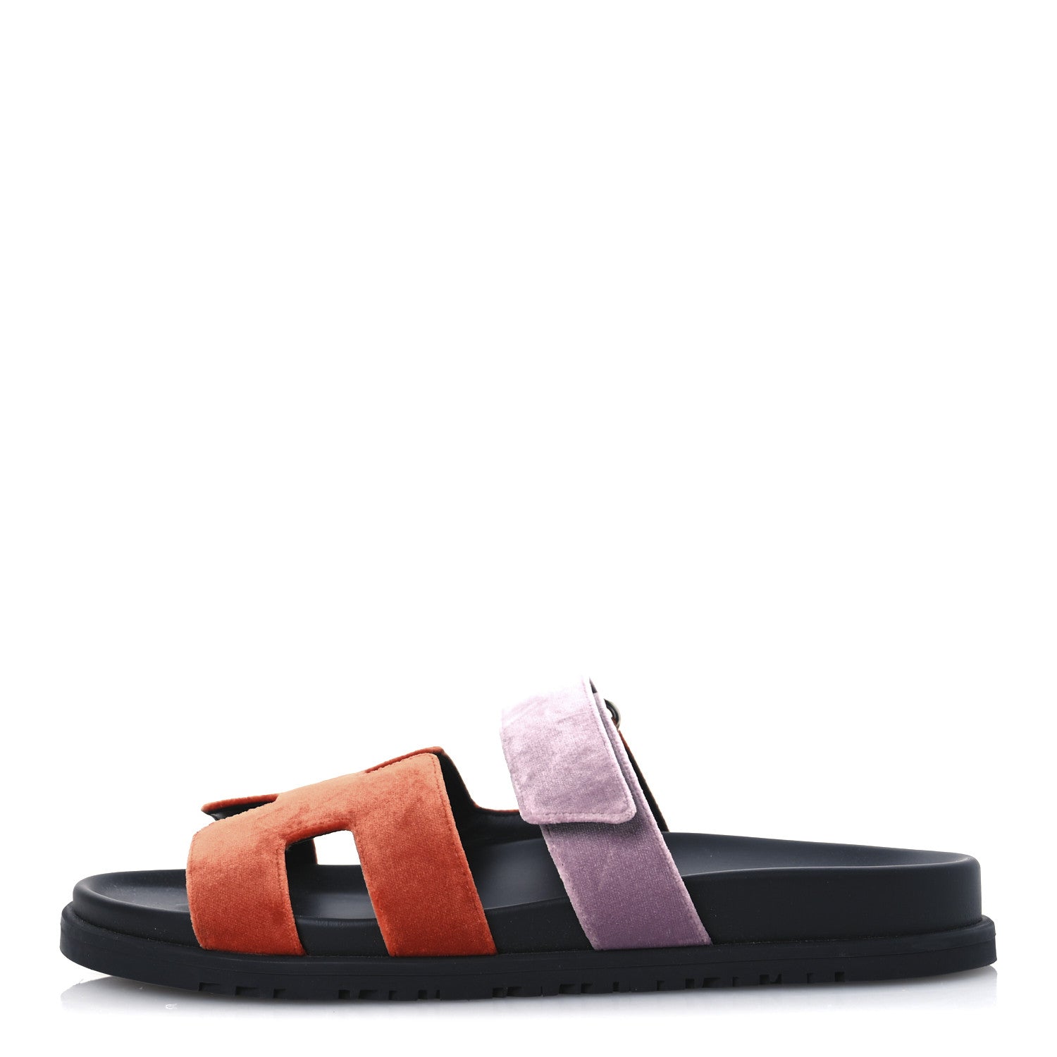 Hermes Velvet Womens Chypre Sandals 36.5 Orange Canyon Bruyère 1 of 12