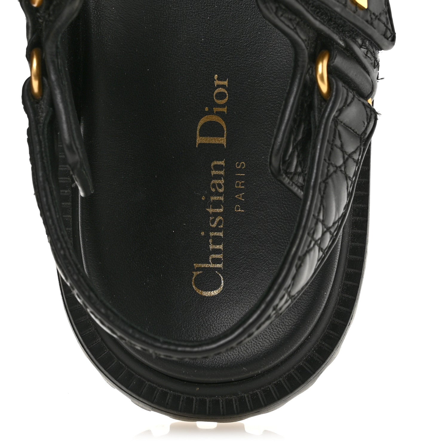 Christian Dior Calfskin Cannage Dioract 10mm Sandals 38.5 Black 7 of 11