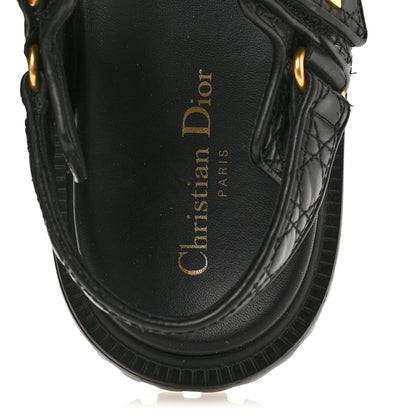 Christian Dior Calfskin Cannage Dioract 10mm Sandals 38.5 Black 7 of 11