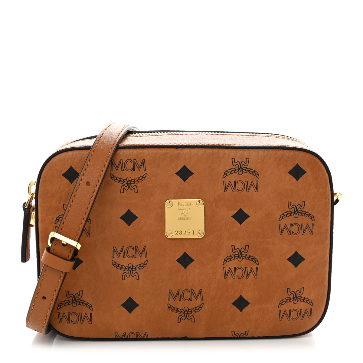 MCM Visetos Camera Crossbody Bag Cognac 1 of 10