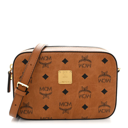 MCM Visetos Camera Crossbody Bag Cognac 1 of 10