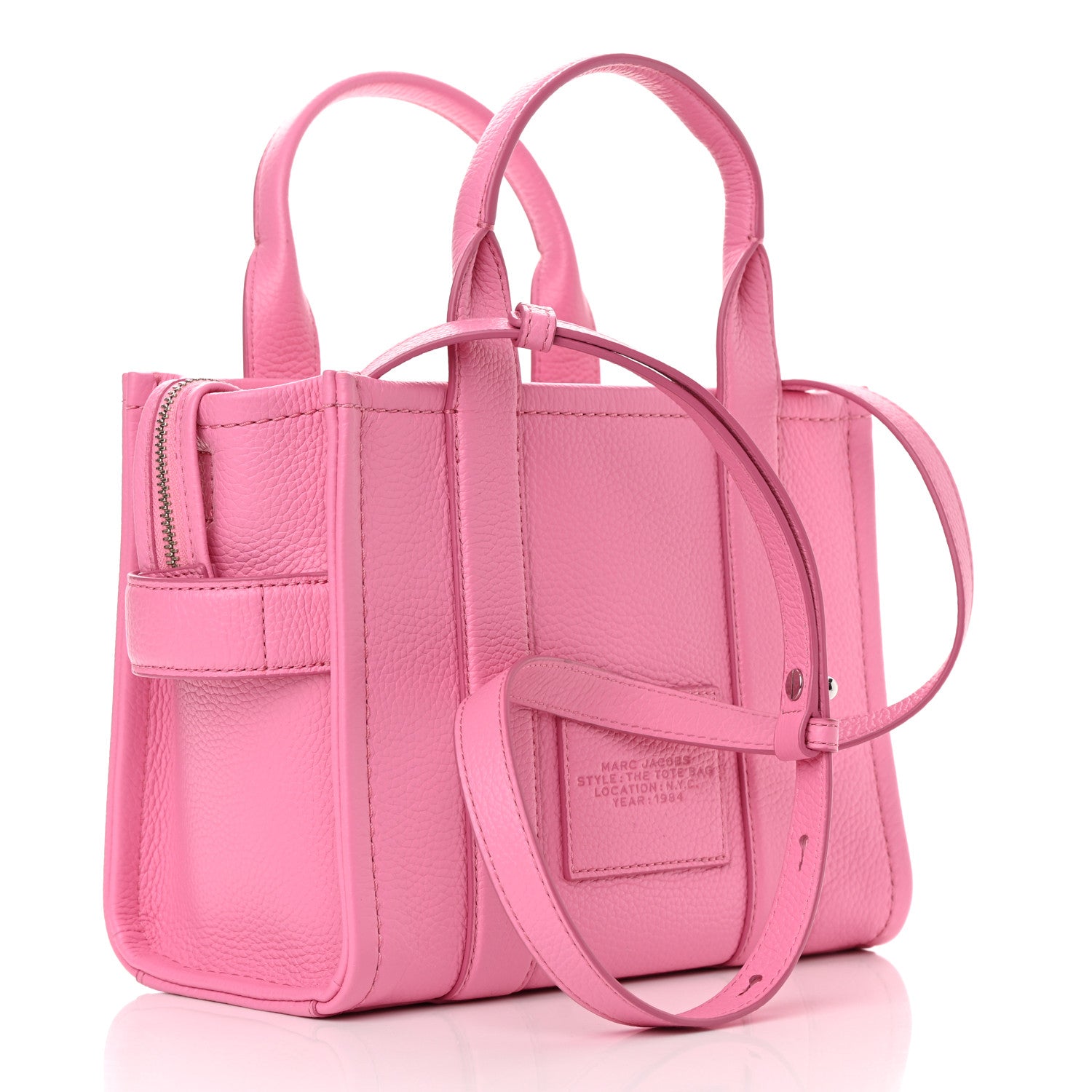 Marc Jacobs Grained Calfskin Small The Tote Bag Candy Pink 3 of 13