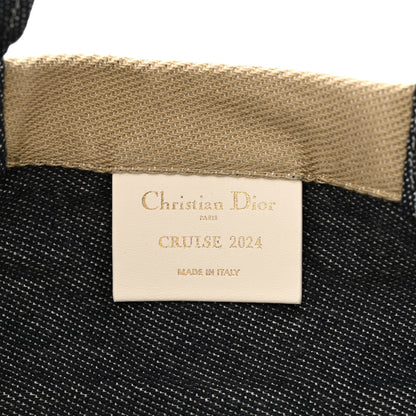 Christian Dior Canvas Print Cruise Tote Ivory Black 5 of 9