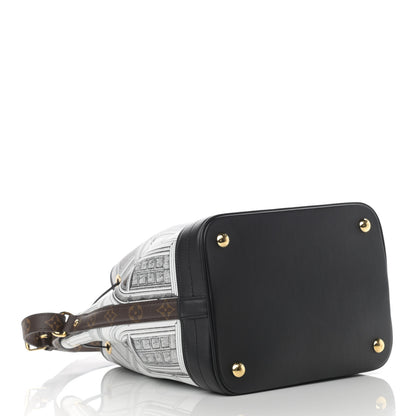 Louis Vuitton X FORNASETTI Calfskin Architettura Noe MM Black White 4 of 12