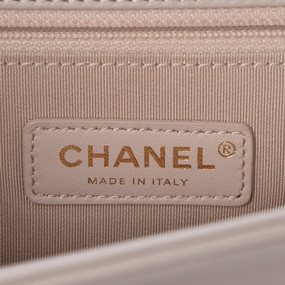 Chanel Grained Calfskin Quilted Large Label Click Flap Bag Light Beige 7 of 8