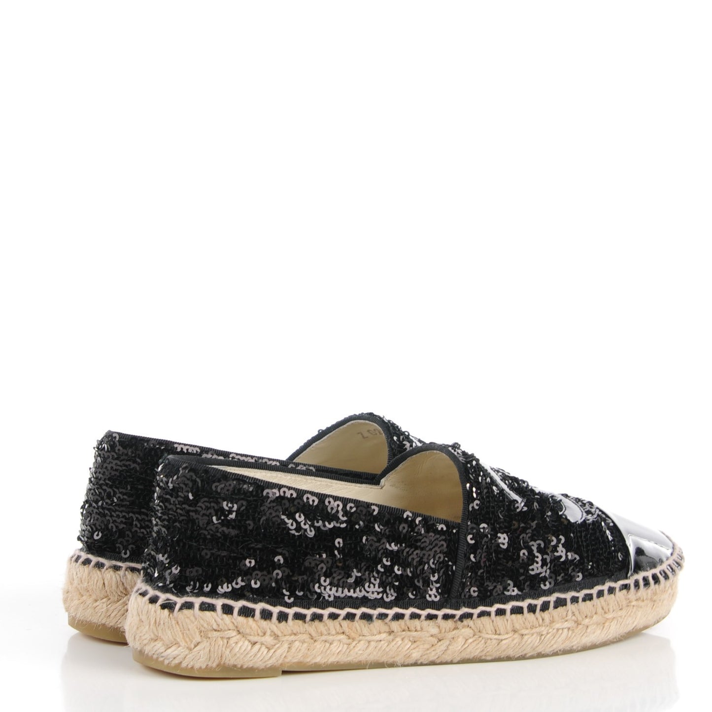 Patent Sequin CC Espadrilles 36 Black