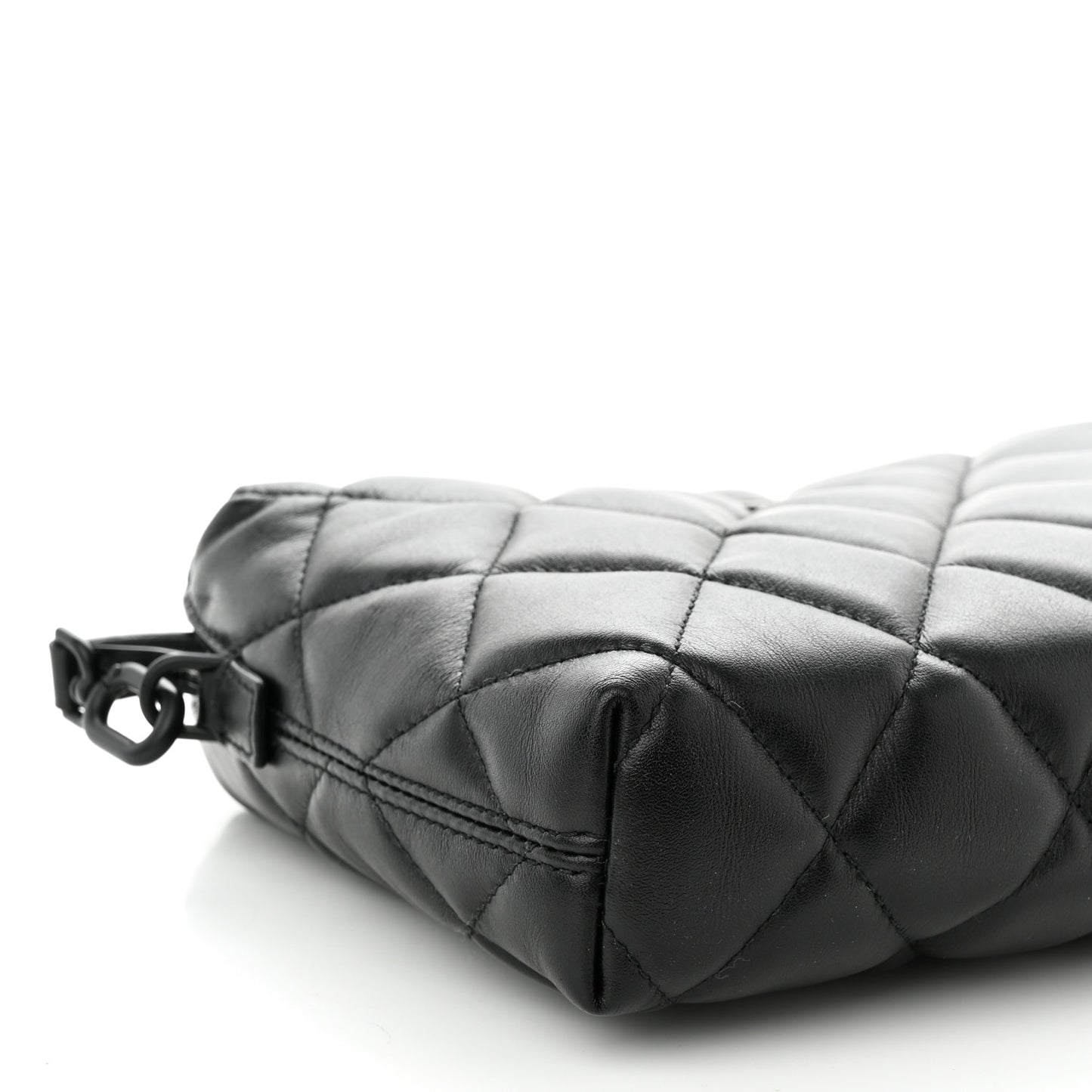 Nappa Calfskin Quilted Touch B Camera Shoulder Bag Black
