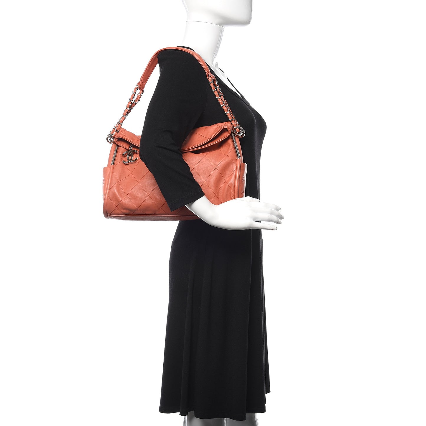 Lambskin Stitched Medium Ultimate Soft Tote Coral