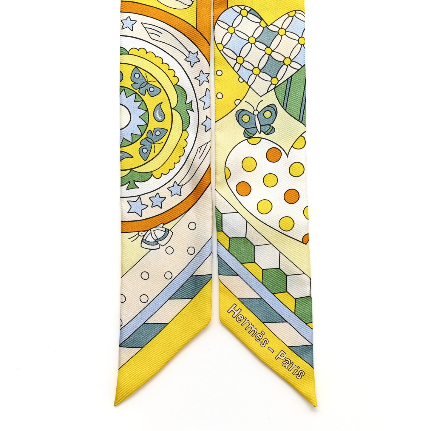 Silk Les Murmures de la Foret Twilly Jaune Vif Vert Miel