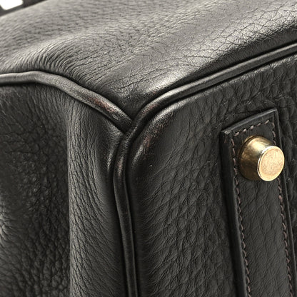 Hermes Taurillon Clemence Birkin 35 Chocolate 8 of 11
