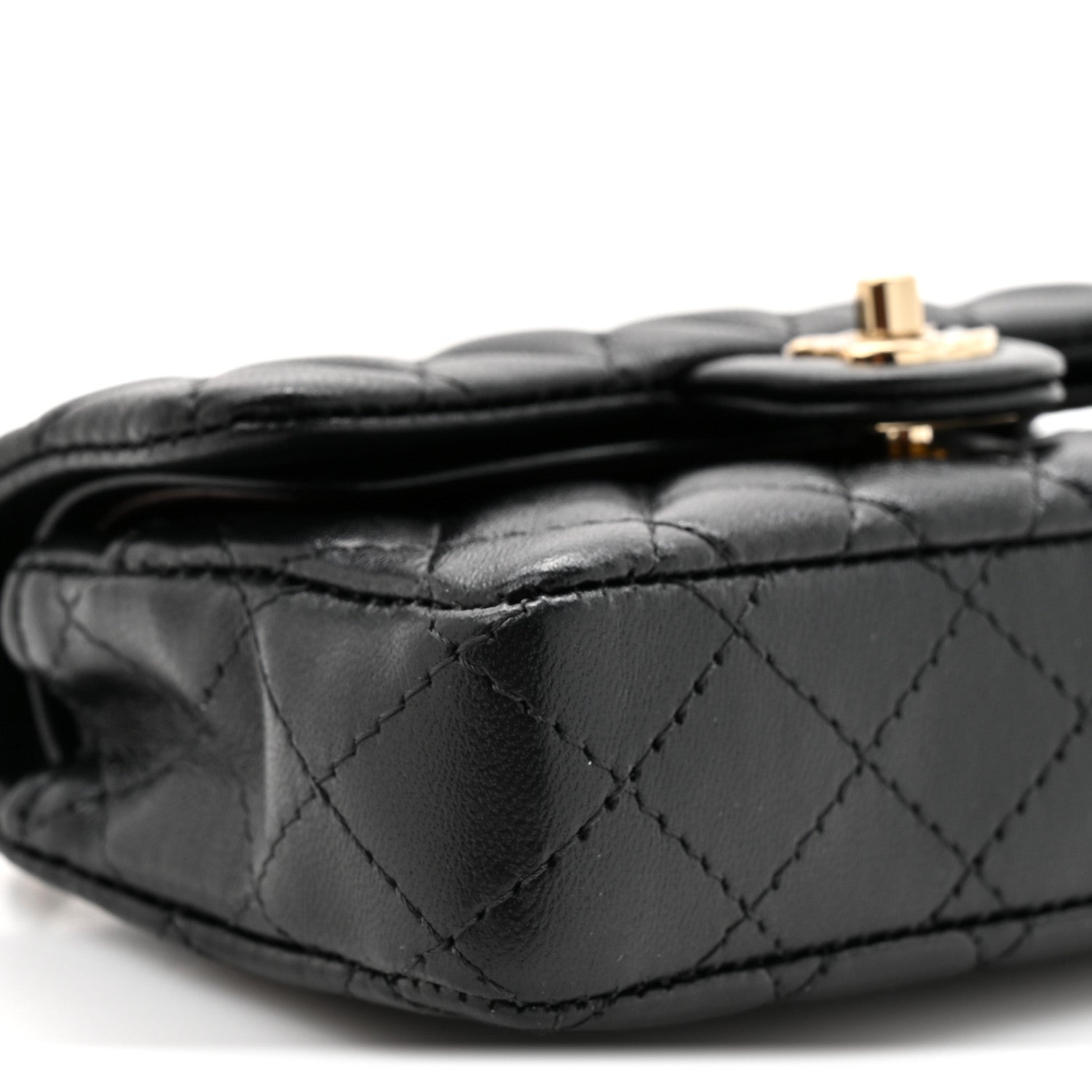 Chanel Lambskin Quilted Mini Flap Bag Charm With Hook Black 10 of 10