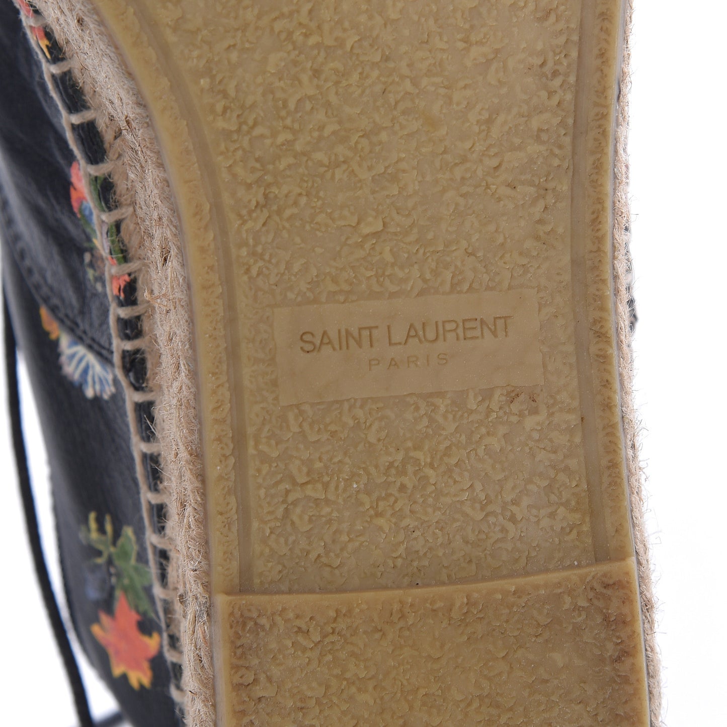 Floral Print Lace Up Espadrilles 37 Black