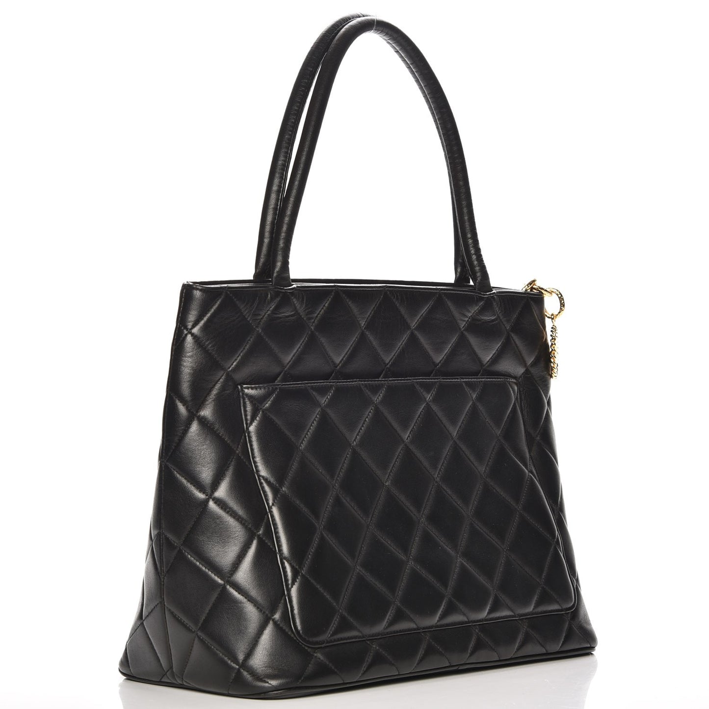 Lambskin Quilted Medallion Tote Black