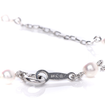 Mikimoto 18K White Gold Akoya Pearl 3.5-4mm Station Bracelet 4 of 4