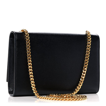 Saint Laurent Grain De Poudre Medium Classic Monogram Kate Satchel Black 3 of 11