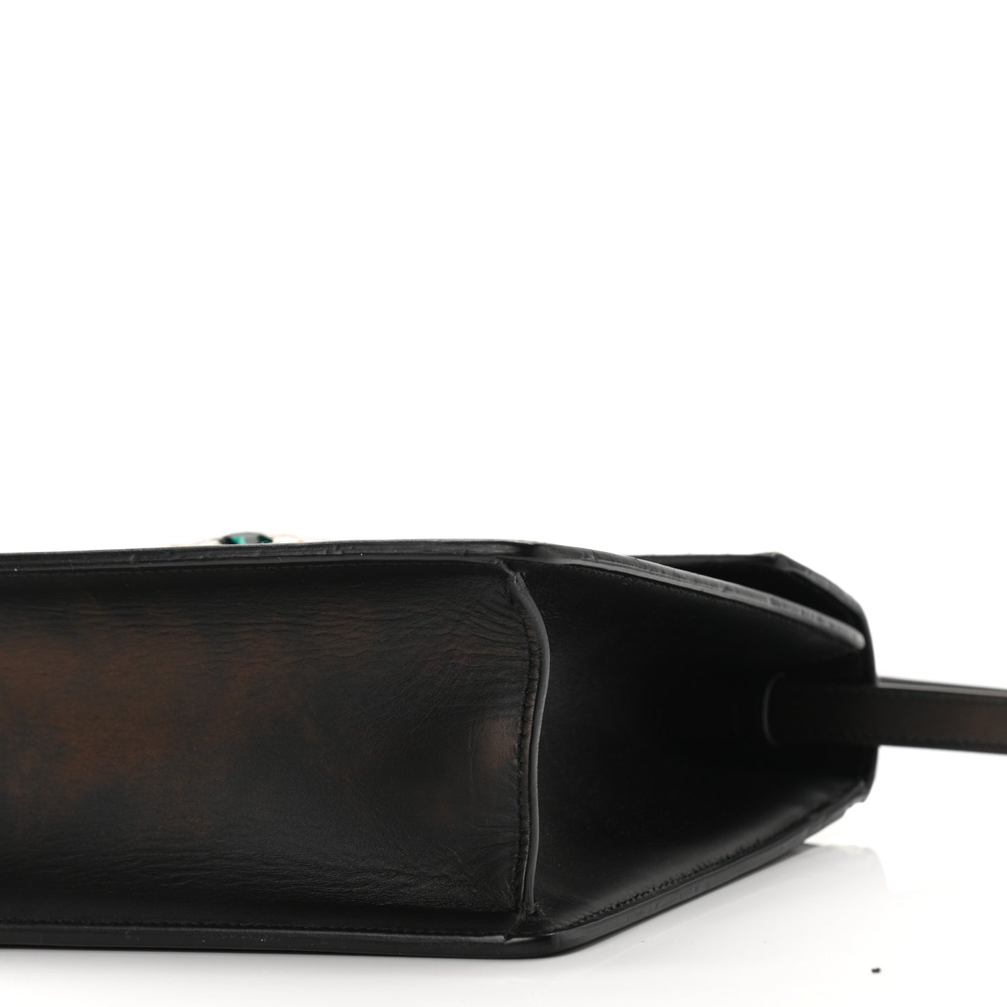Calfskin Snakeskin Small Lilith Top Handle Bag Brown