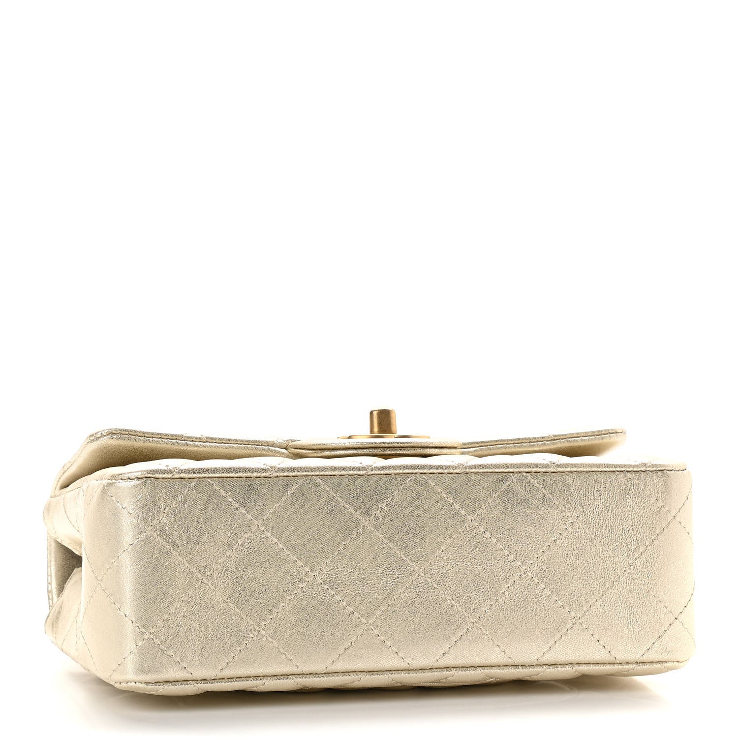 Chanel Metallic Lambskin Quilted Mini Rectangular Flap Gold 3 of 10