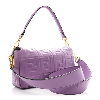 Fendi Nappa FF 1974 Embossed Baguette Agapanto 3 of 10