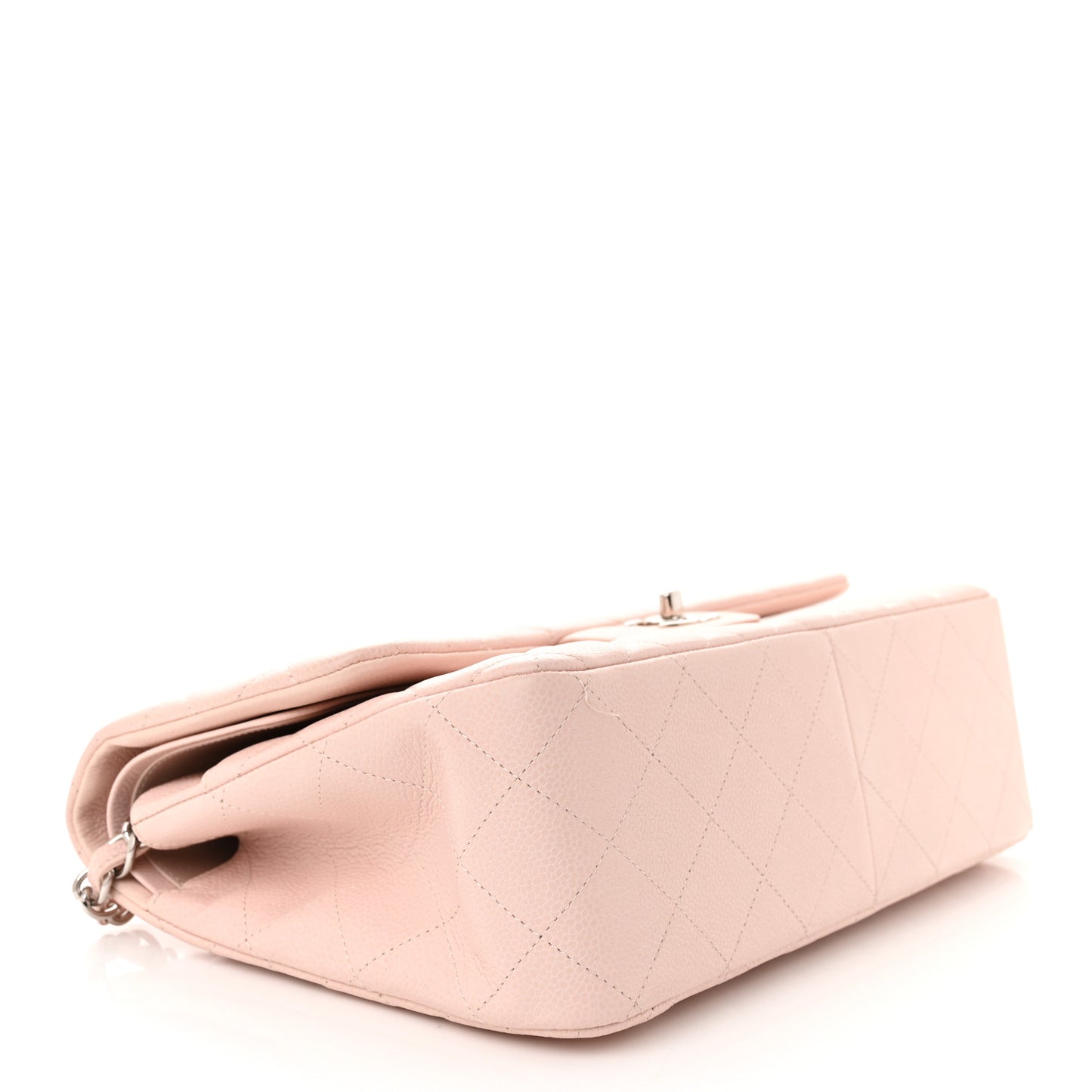 Caviar Quilted Jumbo Double Flap Light Pink