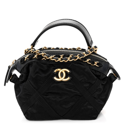 Chanel Nylon Grosgrain Quilted Lifestyle Clutch with Chain Black 1 of 10