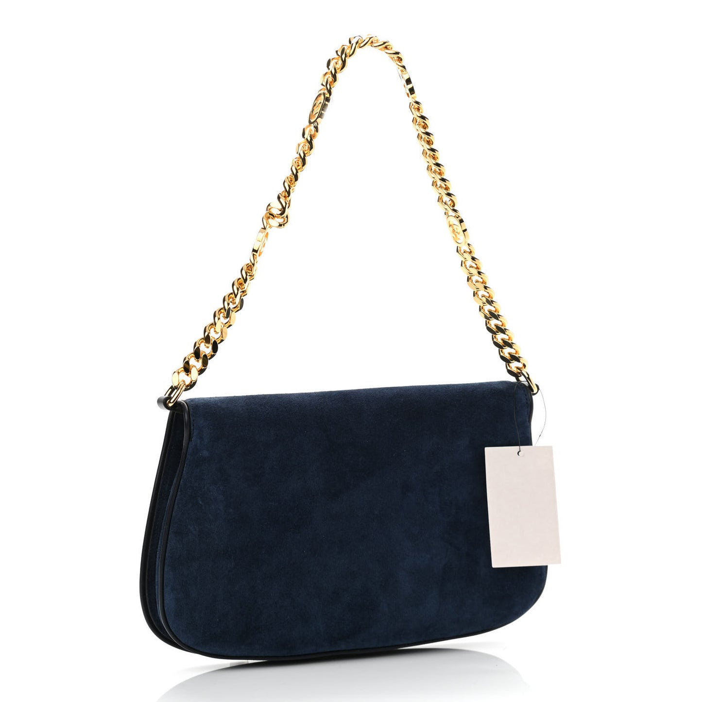 Suede Talco Roxy Calfskin Blondie Chain Shoulder Flap Bag Blondie Blue