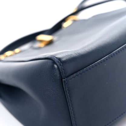 Fendi Nappa Mini Peekaboo Iconic Satchel Navy 11 of 12