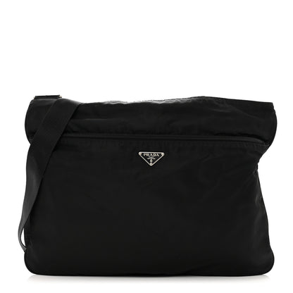 Prada Nylon Vela Flat Messenger Bag Black 1 of 10