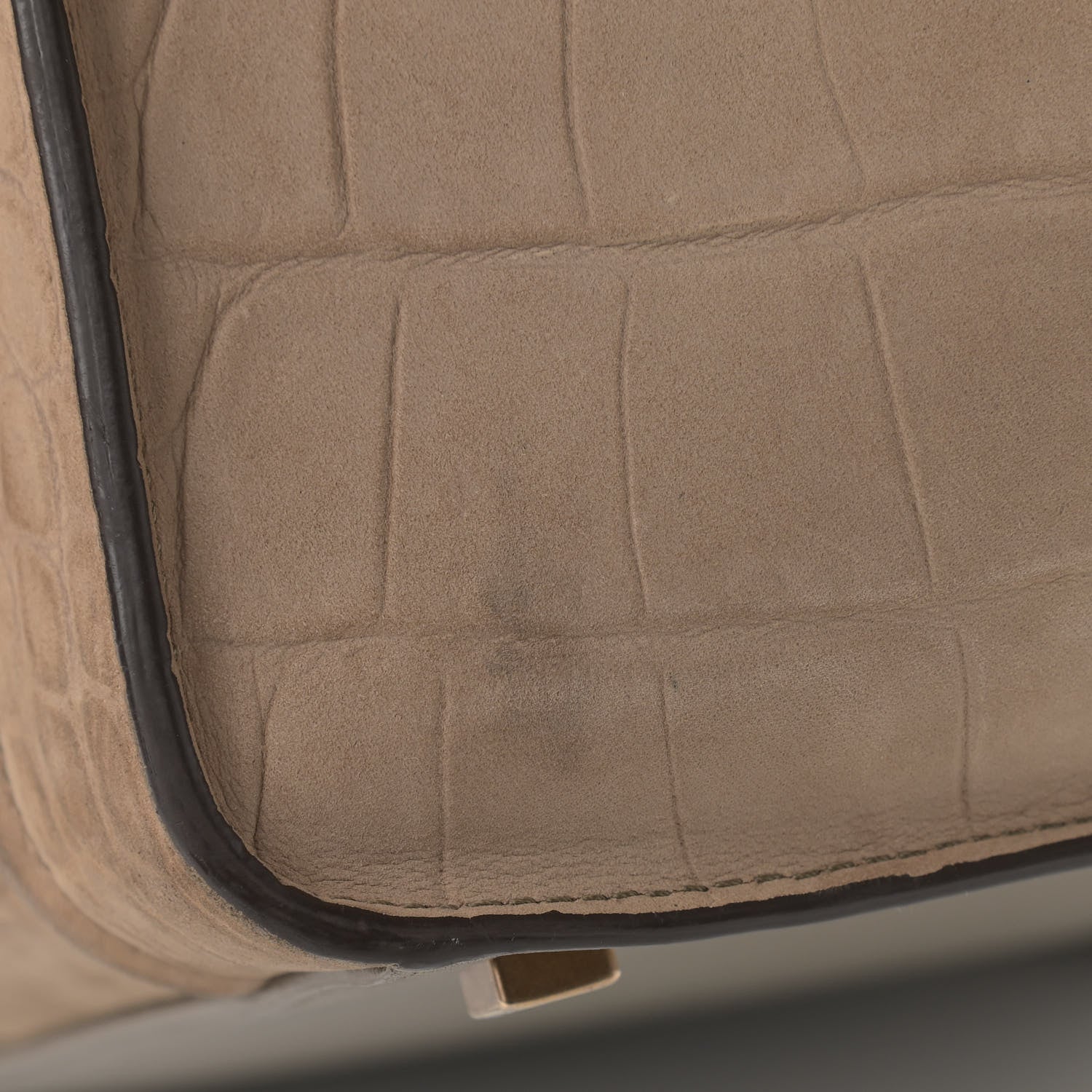 Celine Crocodile Embossed Nubuck Medium Phantom Luggage Beige 14 of 25