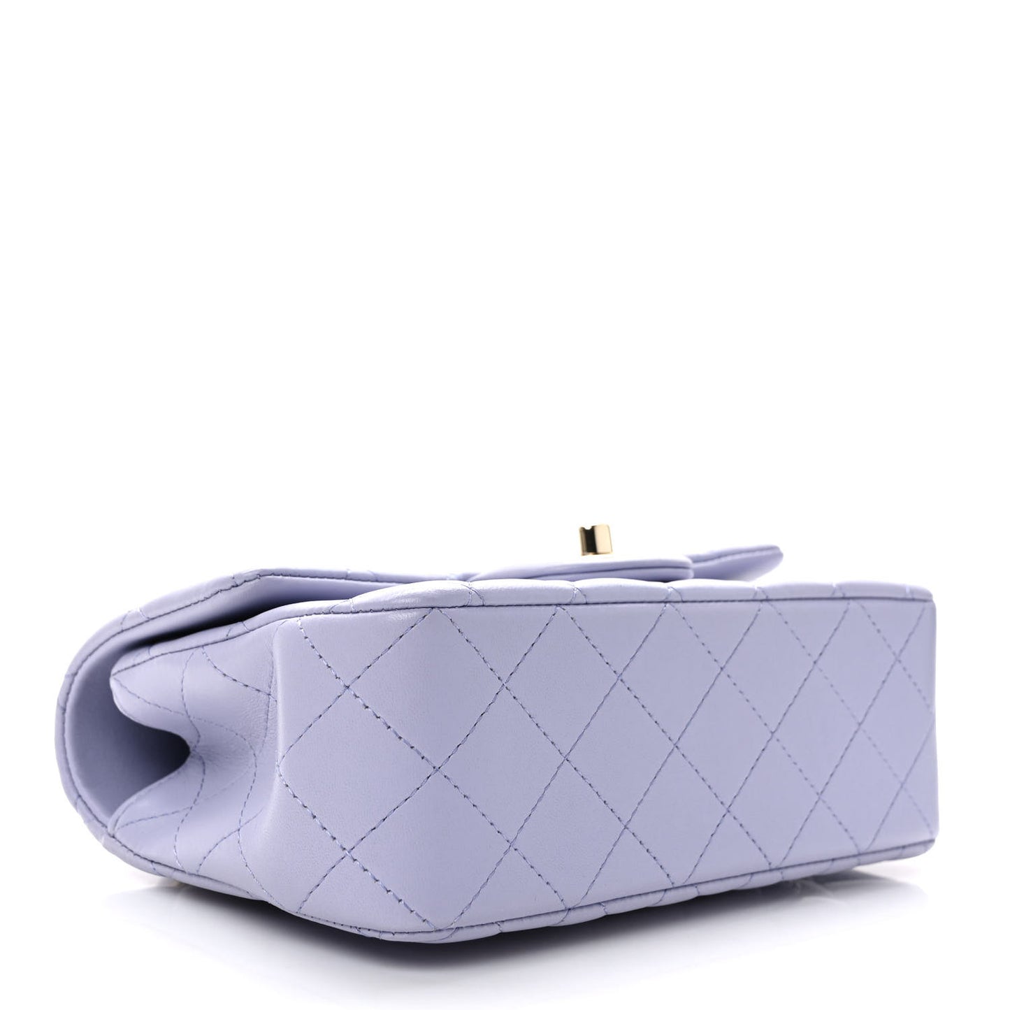 Lambskin Quilted Mini Top Handle Rectangular Flap Light Purple