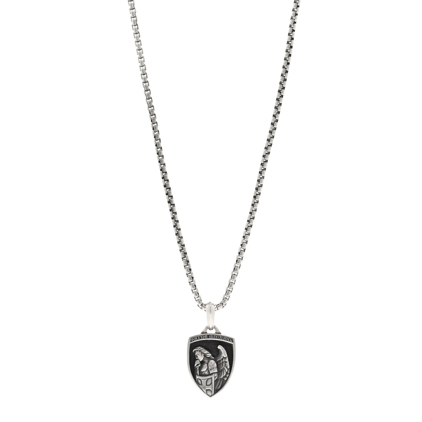 Sterling Silver St. Michael Amulet Pendant Necklace
