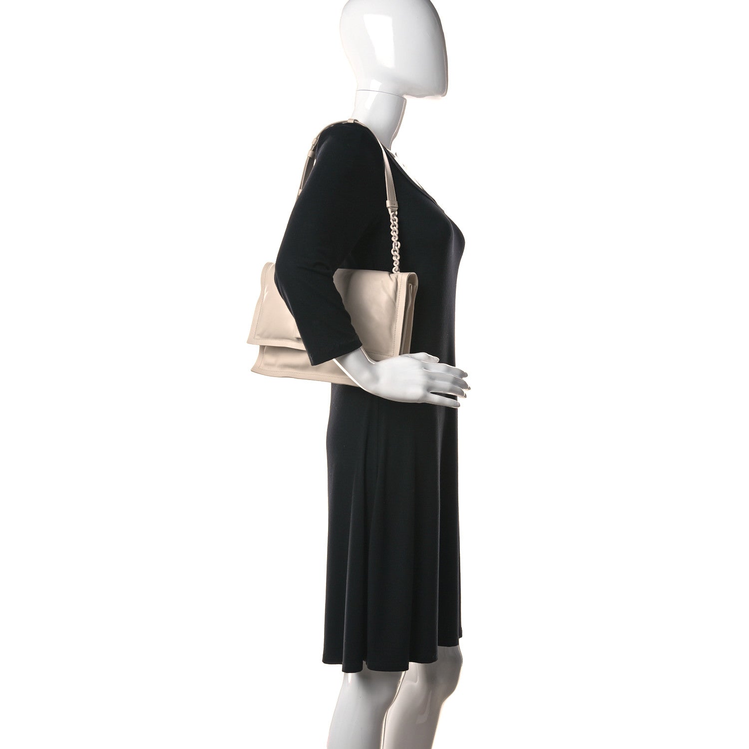 Salvatore Ferragamo Calfskin Small Viva Bow Shoulder Bag Bone 2 of 15